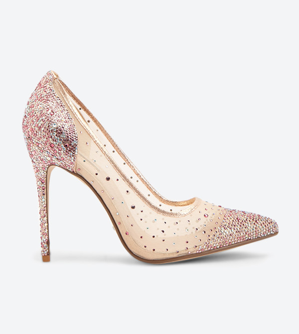rose gold pointed toe heels