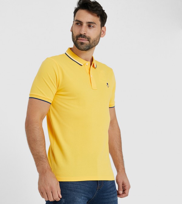 giordano yellow polo shirt