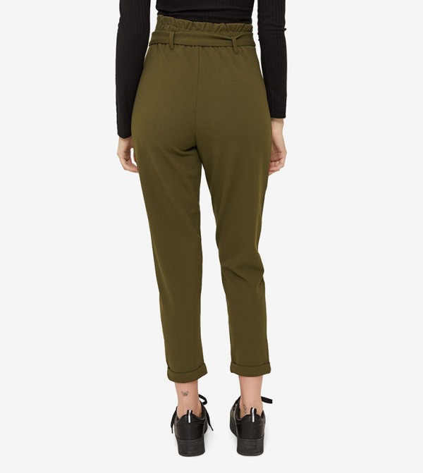 paper bag slim leg trousers