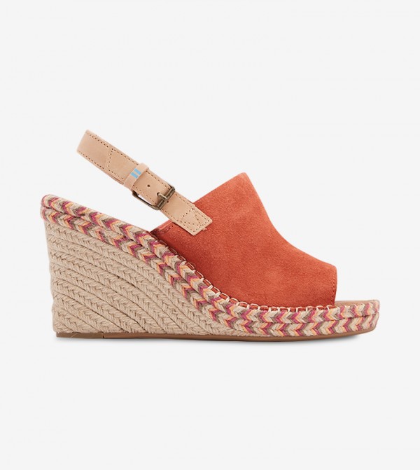 Ankle Strap Buckle Closure Monica Wedges Brown