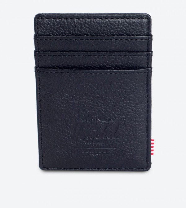 black leather card holder