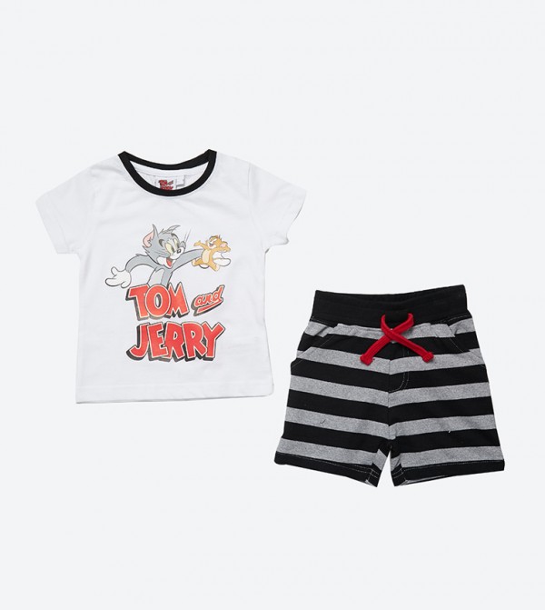 Tom Jerry Printed T Shirt And Shorts Set Multi