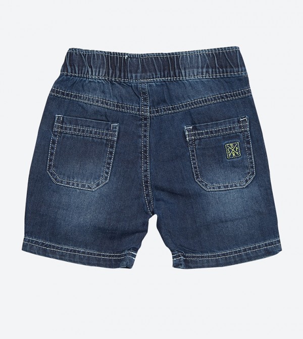elastic waistband jean shorts