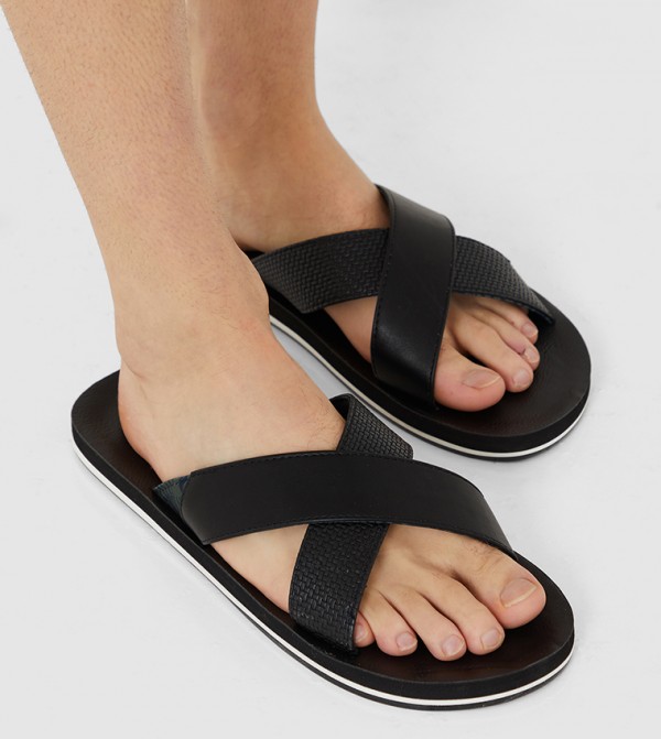 black casual sandals