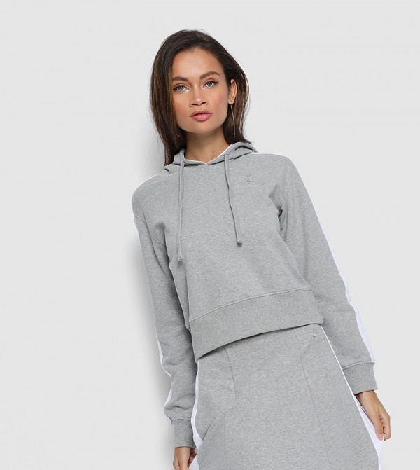 grey polo pullover hoodie