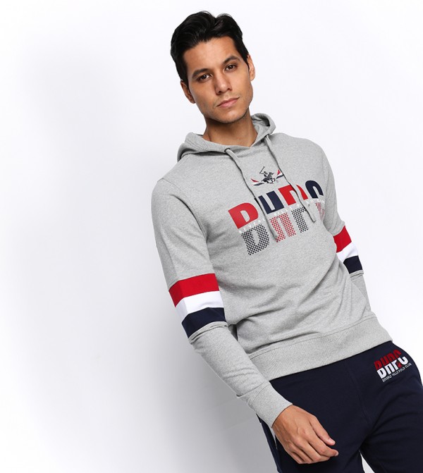 grey polo pullover hoodie