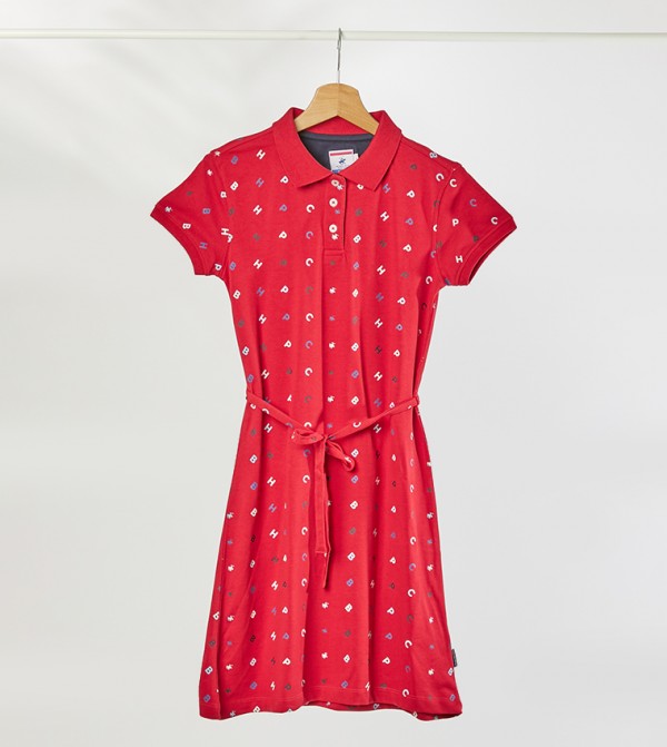 red polo dress
