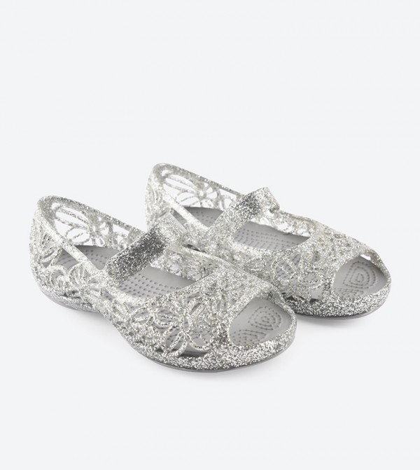 crocs silver sandals