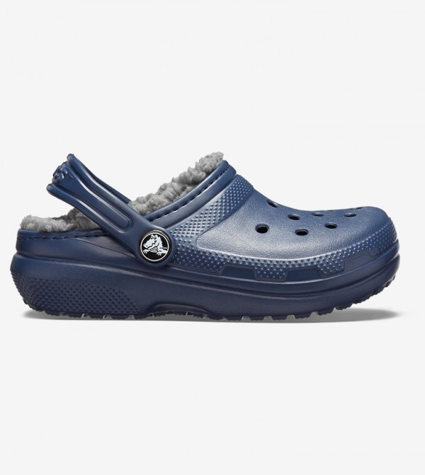 fuzzy crocs blue