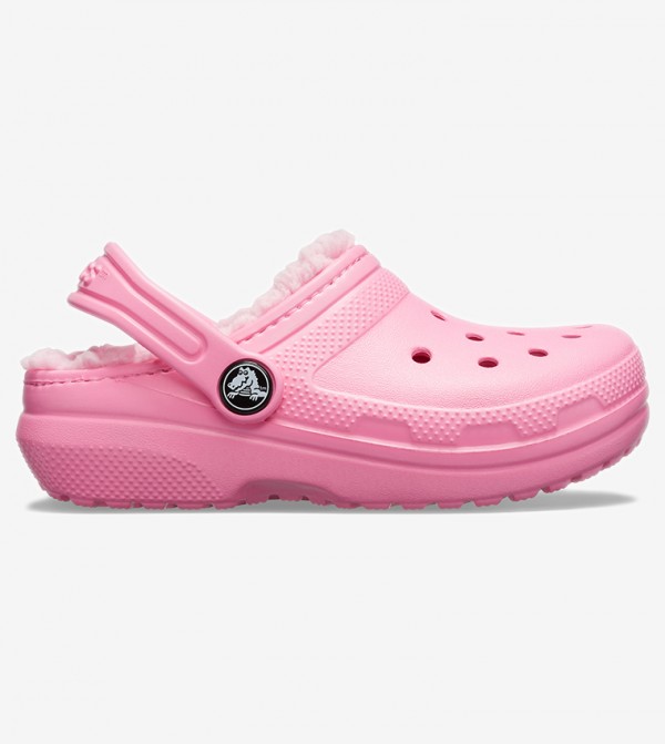 fuzz lined crocs pink