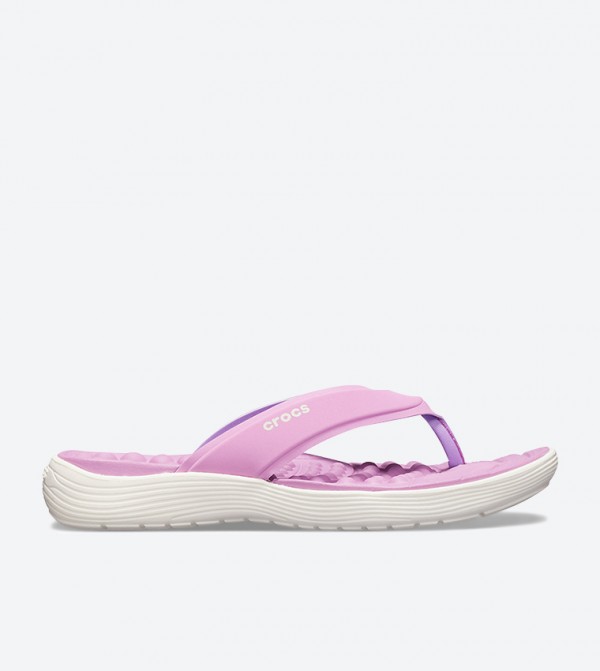 purple crocs flip flops
