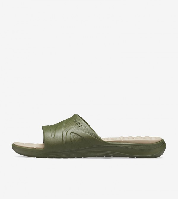 Crocs Reviva Open Toe Slides - Green