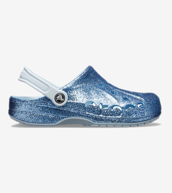 blue glitter crocs