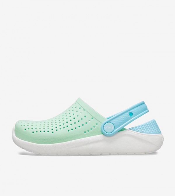 mint colored crocs