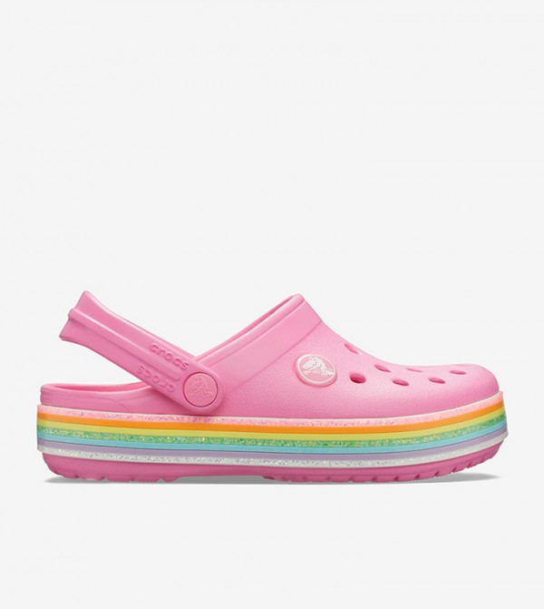crocs rainbow glitter