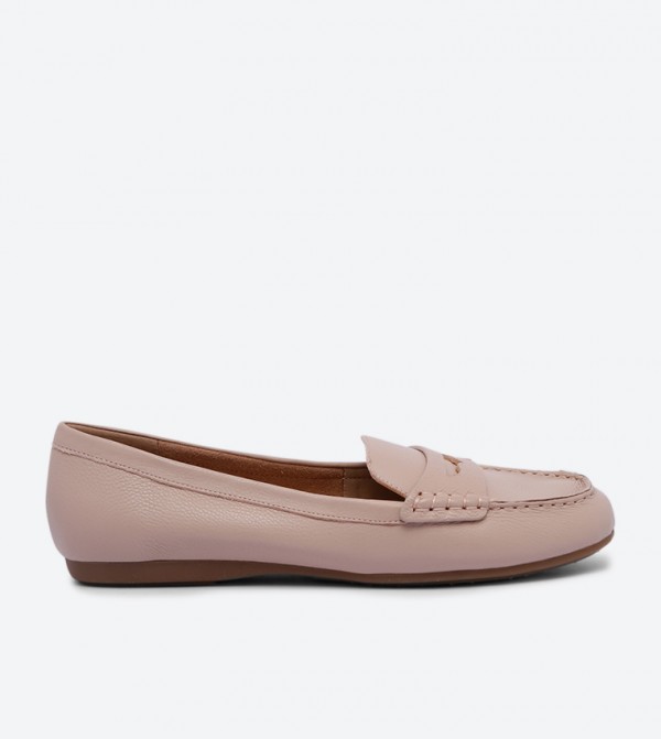 light pink loafers