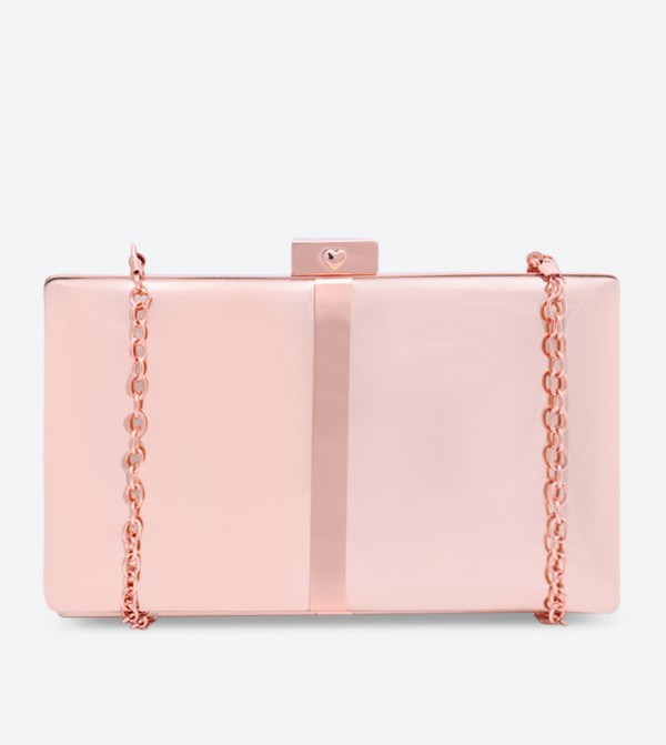 aldo rose gold clutch