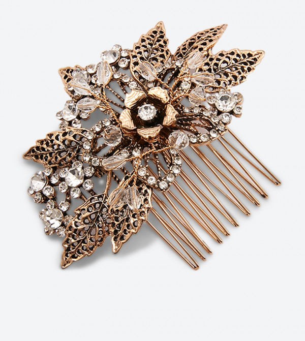 Floral And Leaf Pattern Lovigori Hair Clip White