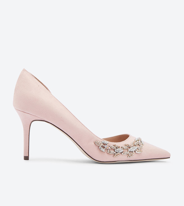 light pink pointed toe heels