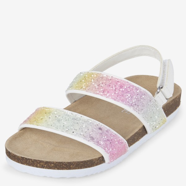 two strap glitter sandals