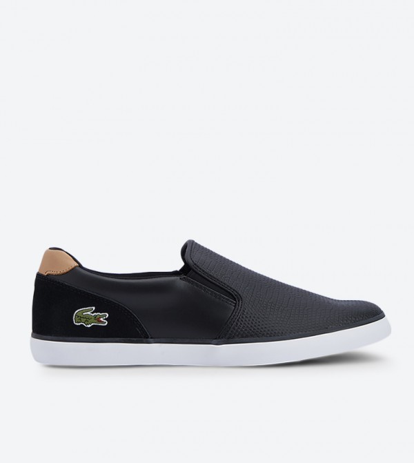 lacoste black slip ons