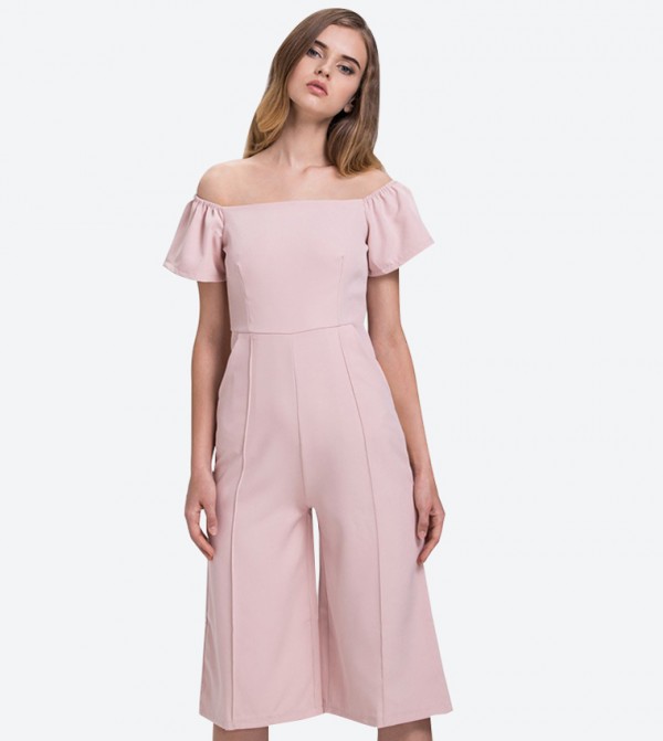 pink cropped jumpsuit