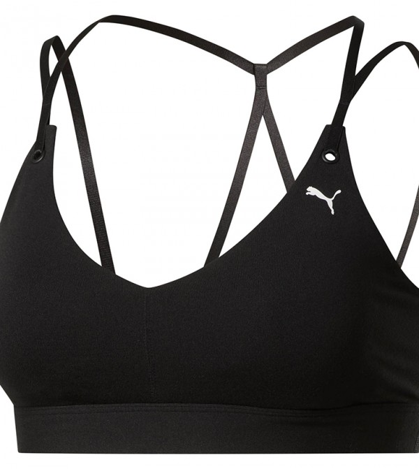 black v neck sports bra