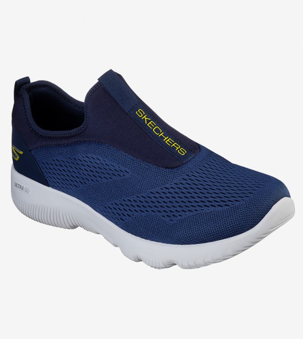 blue skechers slip on shoes