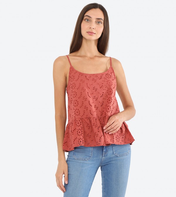 red cami top