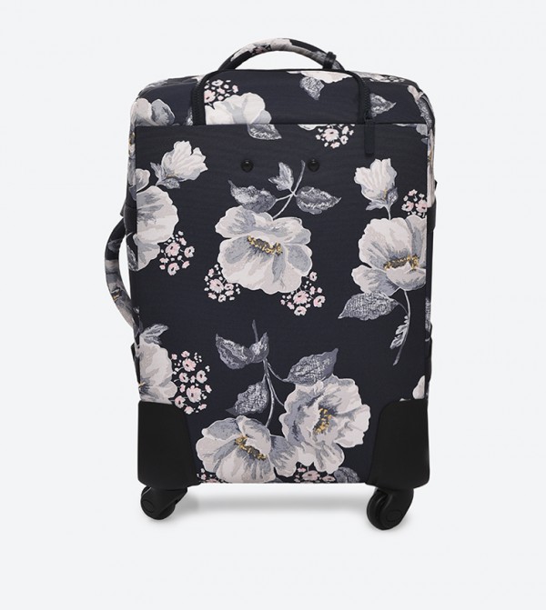 Wild Poppies Printed Four Wheel Cabin Bag Black 770217 Cath