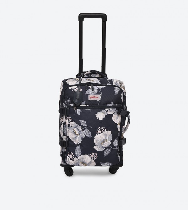 Wild Poppies Printed Four Wheel Cabin Bag Black 770217 Cath