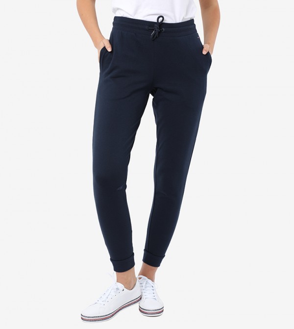 tommy hilfiger monogram cuffed leg joggers