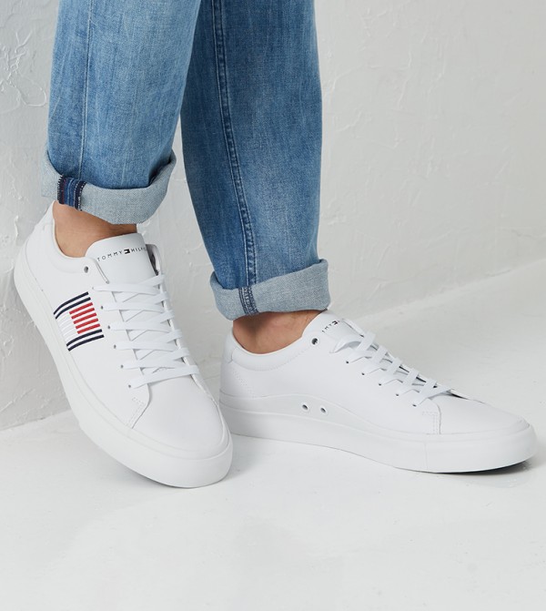 tommy hilfiger signature leather trainers