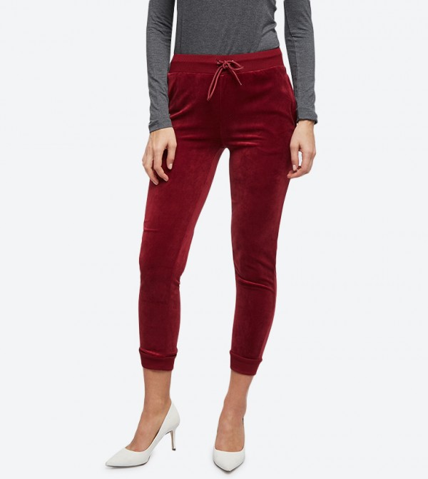 velour drawstring pants