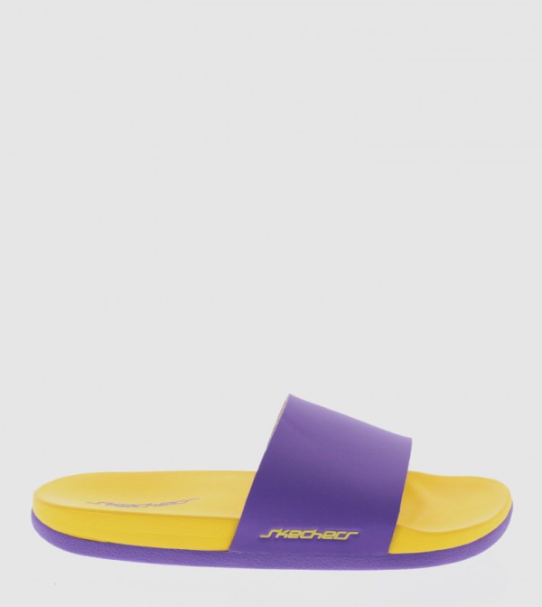 skechers textured padded slides