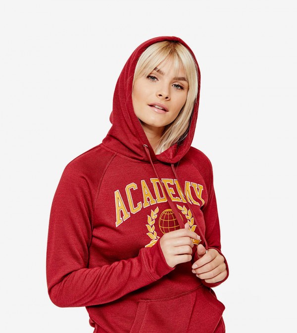 red basic hoodie