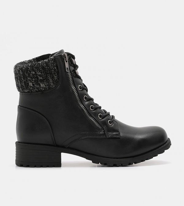 low cut lace up boots