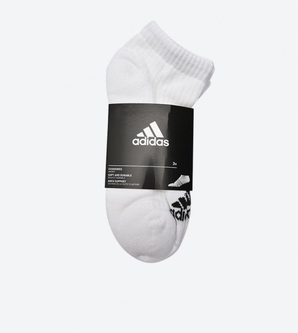 Adidas 3-Stripes No-Show Socks (3 Pairs) - White AA2279
