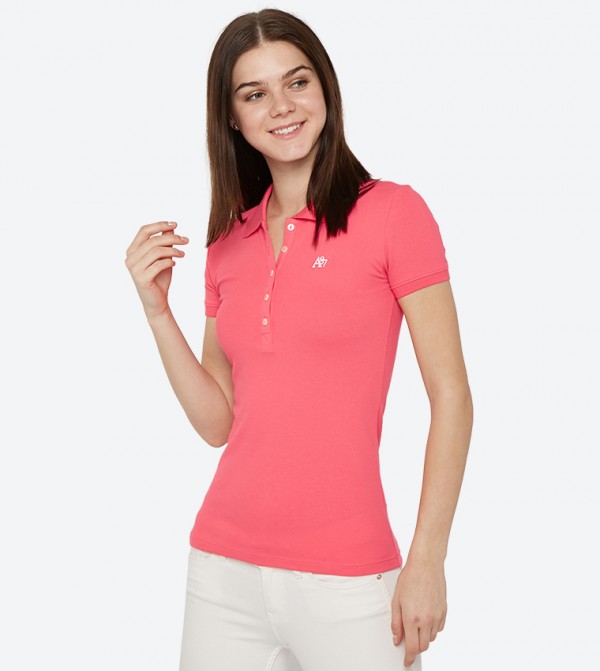 girls pink polo shirt