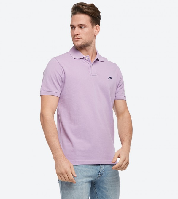 light purple polo shirt