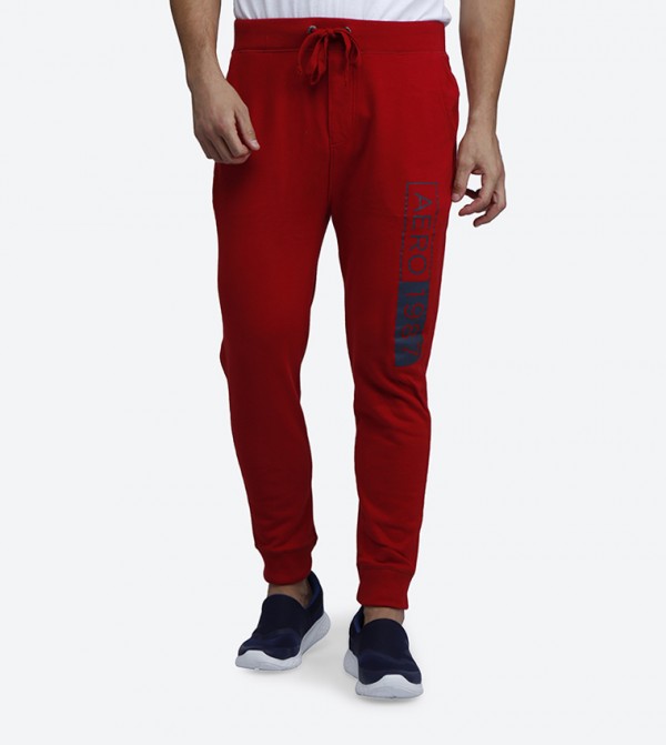 red jogger pants