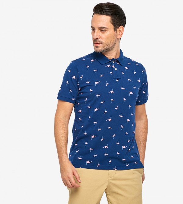 dark blue polo shirt outfit