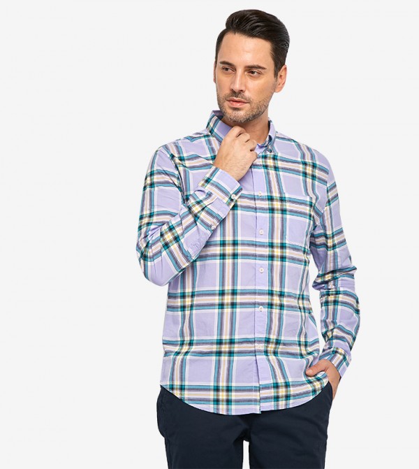 gingham collared shirt