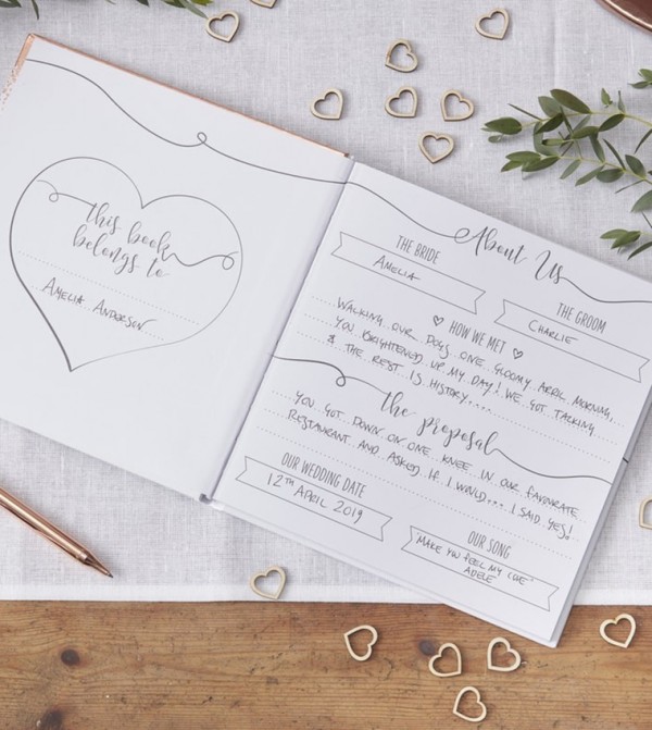 Foiled Wedding Planner Book White
