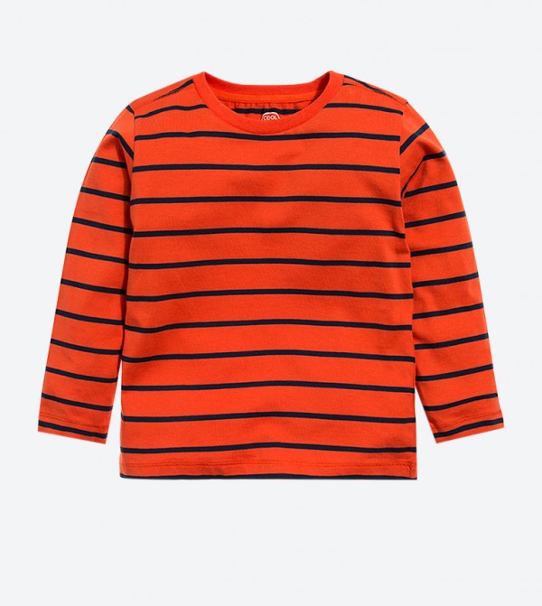 black and orange striped long sleeve