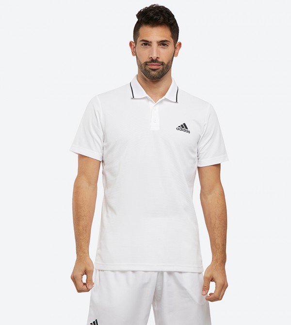 Tennis Polo Club Textured Polo Shirt - White CD7474