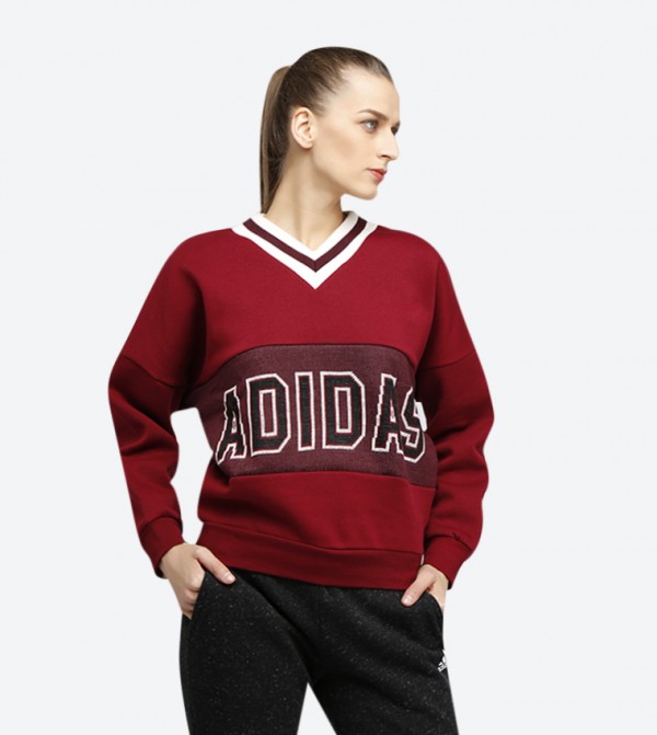 adidas v neck sweatshirt