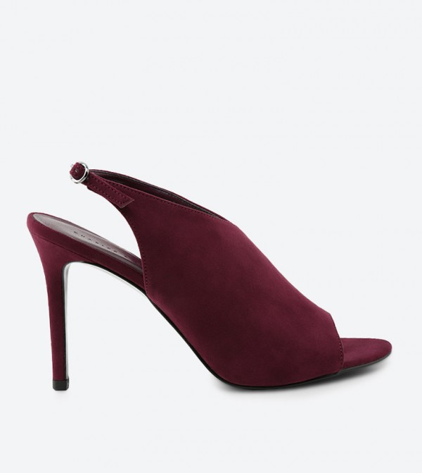 burgundy color sandals