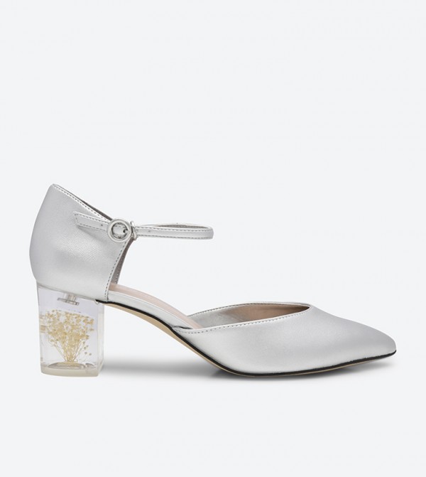 floral lucite heel mary janes