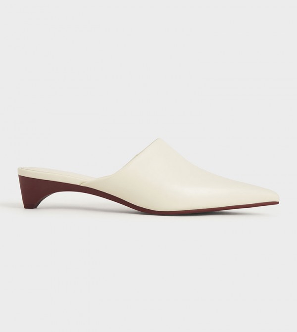 white pointed toe mules